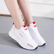 (VIDEO) Giày sneaker nữ đẹp mới nhất đế cao chống trơn, trái tim ở mũi HAPU (trắng đỏ, trắng đen)