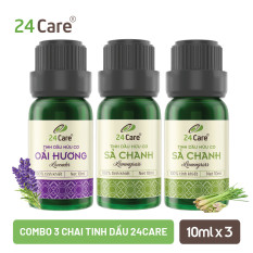 Combo 3 chai Tinh dầu Sả chanh & Tinh dầu Oải hương 24CARE 10ML/chai