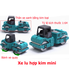 Đồ chơi mô hình xe lu mini KAVY kim loại an toàn cho bé, cỏ thể trang trí – màu xanh