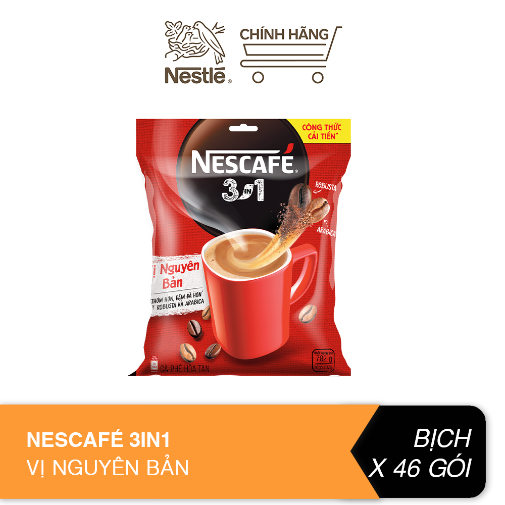 [9.9 - Giảm 10K - ĐH 99K] Cà phê hòa tan Nescafé 3in1 vị nguyên bản - công thức cải...