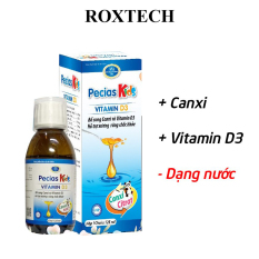 Pecias Kids siro canxi, vitamin D3, vitamin K2 dạng nước cho bé giúp xương răng chắc khỏe – Chai 125ml