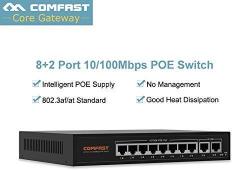 Bộ chia mạng POE Switch 8 port 10/100M + 2 port Uplink Gigabit