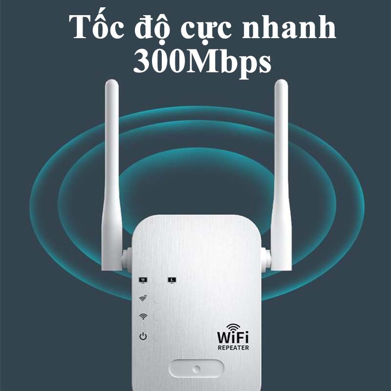 Kích Sóng Wifi 4 Râu Ăng Ten Phát Xuyên Tường Chuẩn N Tốc Độ 300mbps Màu Trắng Bộ Kích Sóng...