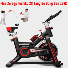 Xe đạp tập thể dục | xe đạp tập gym | xe đạp tập thể thao Toshiko X8 chính hãng – tặng kèm khung cột sống + hít tập bụng hoặc tặng Bóng bàn phản xạ cao cấp + ( bình nước, đồ hồ đo nhịp tim ) – bảo hành 36 tháng