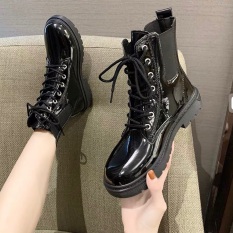 Bốt nữ cổ cao mùa đông da bóng hàng QC cao cấp