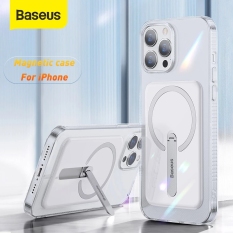 Baseus Magnetic Phone Case with a Bracket For iPhone 13 Transparent Phone Stand Covers for iPhone 13 Series