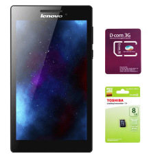 Giá Sốc Bộ 1 Máy tính bảng Lenovo Tab 2 A7-10 8GB Wifi (Đen) + 1 Sim Dcom 3G Viettel và 1 Thẻ nhớ 8GB Class 4