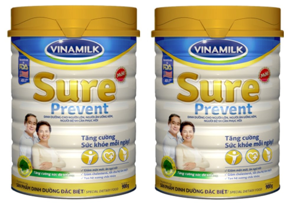 Bộ 2 hộp sữa bột VINAMILK Sure Prevent 400g