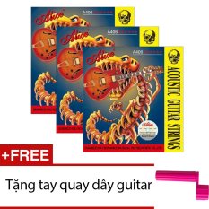 Bộ 3 hộp 6 dây đàn guitar acoustic A406 + Tặng tay quay dây guitar