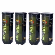 Bộ 4 hộp 3 banh tennis Wilson US Open WLS001 (Xanh)
