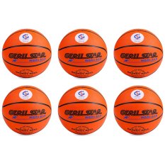Bộ 6 quả bóng rổ Gerustar số 6 cao su (Cam)