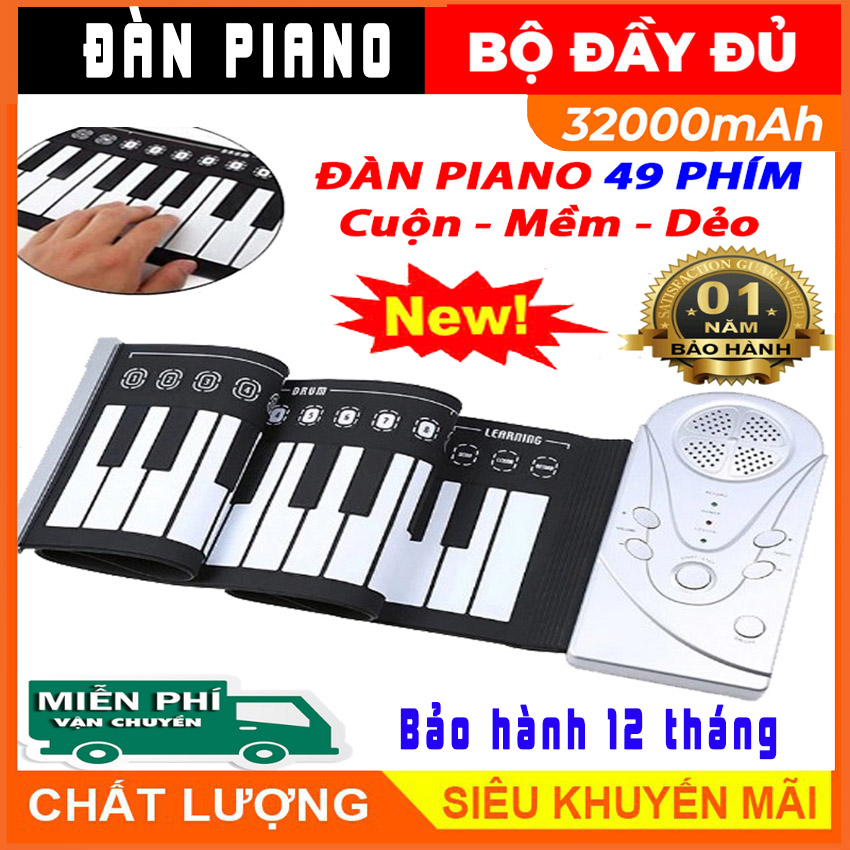 Đàn Piano Điện Tử Cuộn Dẻo 49 Phím GR49 Dễ Dàng Mang Theo – Đàn Piano Cuộn Gấp Gon Sản...