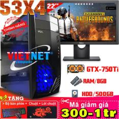 Máy tính VNgame 53X4 core i5 – 3470 GTX 750Ti 2 Fan Ram 8GB Hdd 500GB + LcdDell 22 inch (chiến PUBG, GTA5, LOL, Fifa 4, CF)