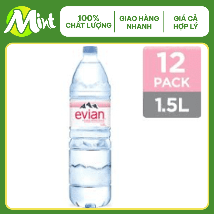[Hàng Mới] Nước suối Evian 1.5L (Thùng 12 chai)