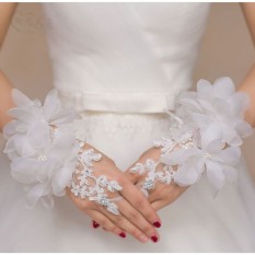 Găng Tay Cô Dâu Đính Đá, Hoa Voan, Phù Hợp Trong Đám Cưới, Sự Kiện, Chụp Ảnh
