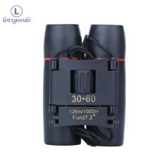 {lotsgoods}Ngày Đêm 30×60 Zoom Gấp Du Lịch Ống Nhòm Kính Viễn Vọng + Ốp Lưng (Đen)-quốc tế(Black)