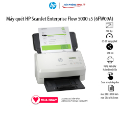 Máy quét HP ScanJet Enterprise Flow 5000 s5 (6FW09A) tốc độ 60 – 85 trang/phút độ phân giải 600 dpi Scan 2 mặt
