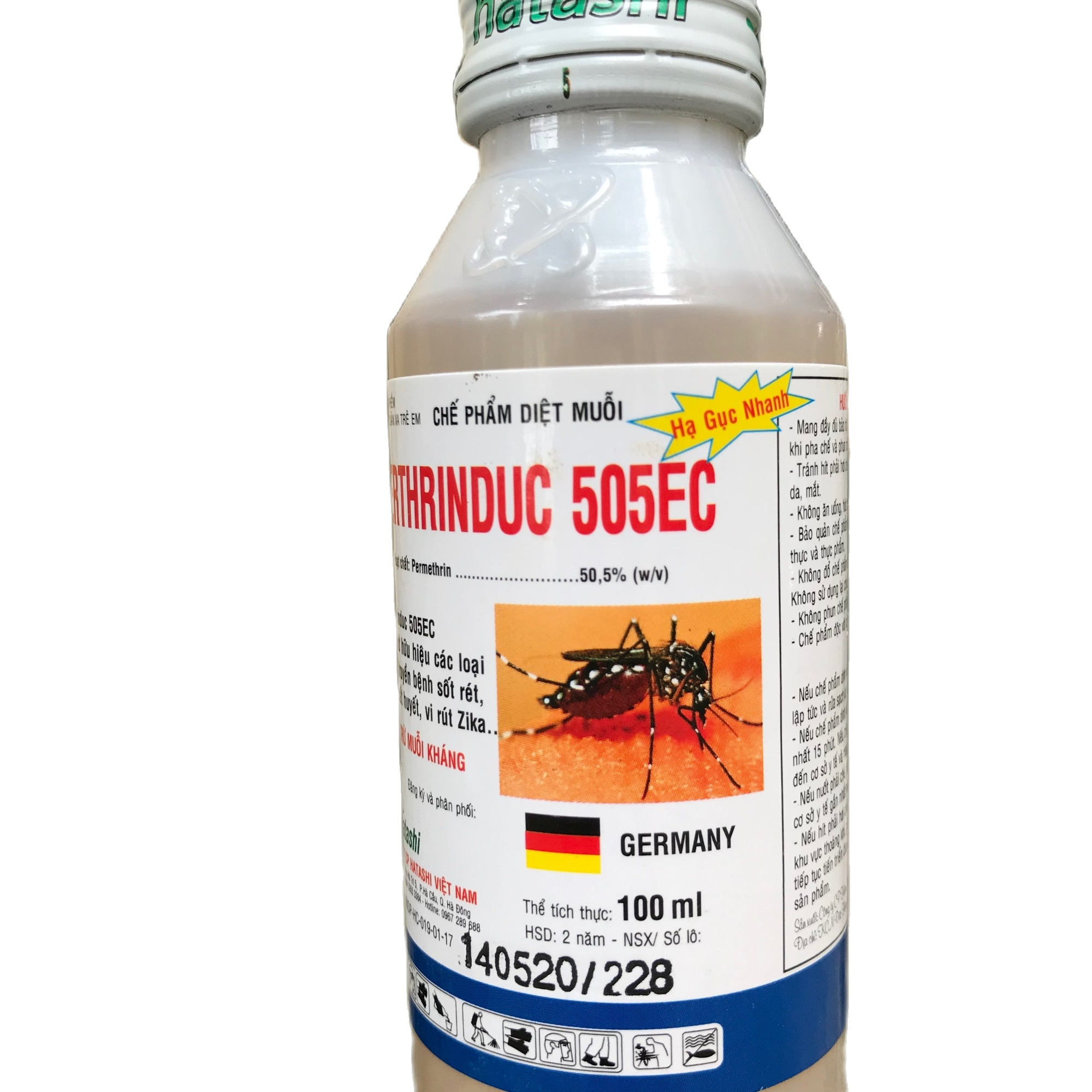 Thuốc xịt muỗi y tế Perthrinduc – Permethrin 505ec 100ml CHLB Đức thuốc xịt muỗi y tế nguyên liệu nhập khẩu