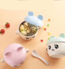 Bộ bát thìa lúa mạch mickey có nắp