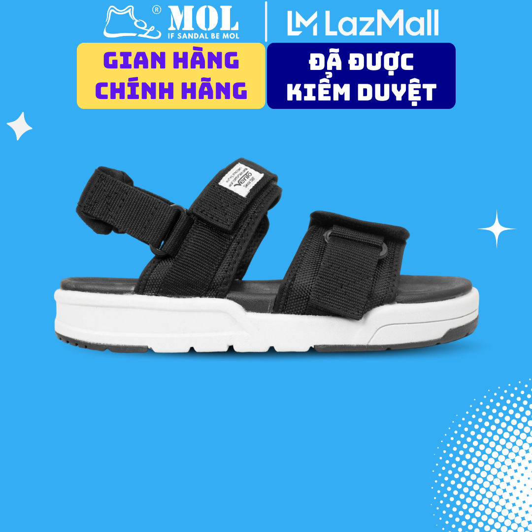 Sandal nam nữ unisex hiệu Vento quai ngang SD10033B2 màu đen