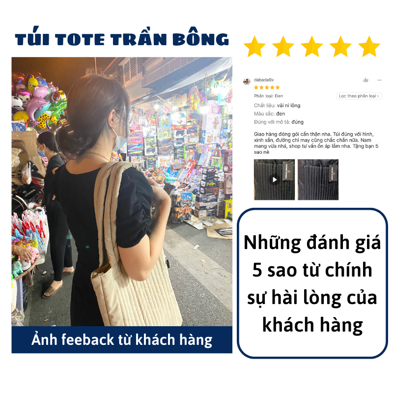 Túi tote trần bông kẻ sọc - túi đeo chéo basic local brand Jiang Store
