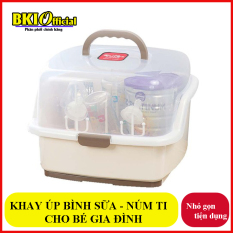 Khay úp bình sữa , úp cốc cho bé có nắp đậy tiệt trùng, có khay thoát nước