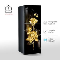 Tranh dán tủ lạnh – máy giặt 3D hoa hồng vàng HUE DECOR, chống nước, dán được cho mọi loại tủ