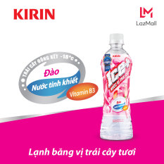 Lốc 6 chai Nước uống KIRIN Ice+ Đào 490ml – trái cây nguyên chất đông kết tại -18 độ, bổ sung vitamin và khoáng chất