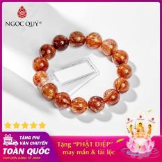 Vòng tay phong thủy nam đá thạch anh tóc đỏ 11mm mệnh hỏa , thổ – Ngọc Quý Gemstones