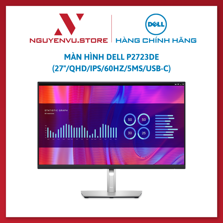 Màn hình Dell P2723DE (27″/QHD/IPS/60Hz/5ms/USB-C) – Hàng Chính Hãng