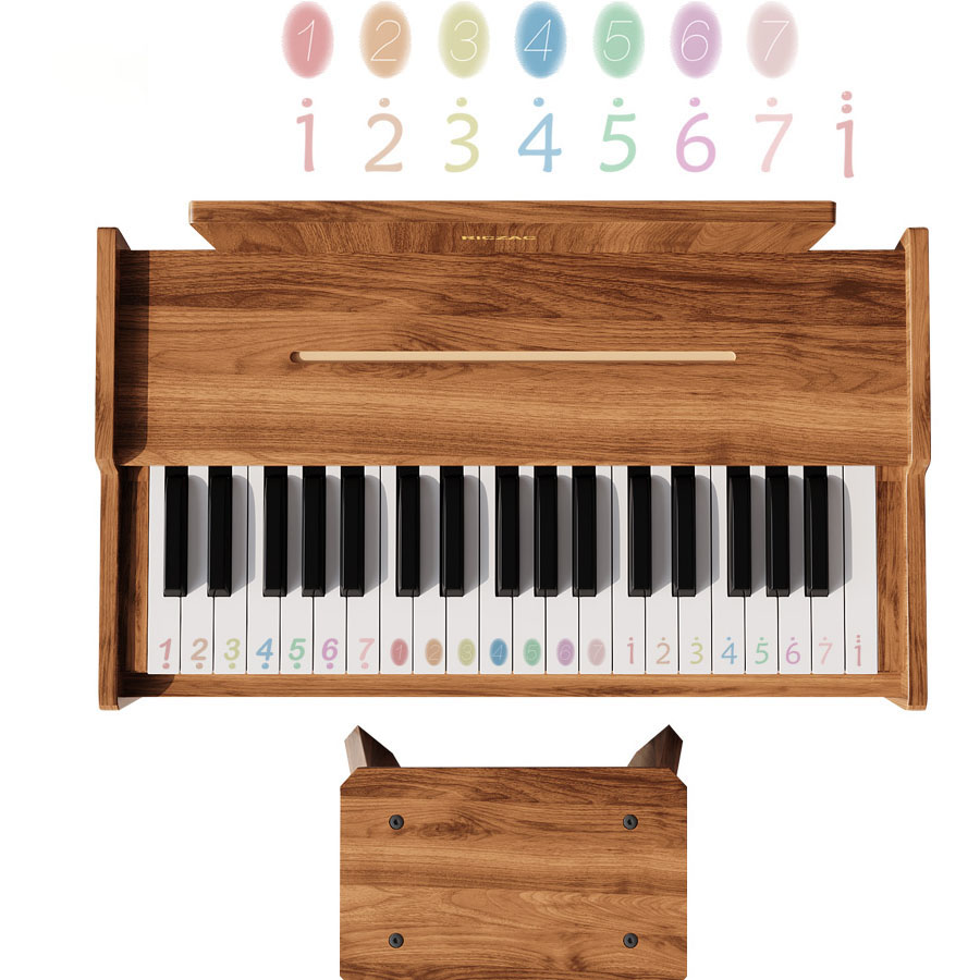 Đàn piano mini cao cấp sử dụng gỗ tự nhiên, âm thanh trung thực cho bé, piano tặng kèm ghế