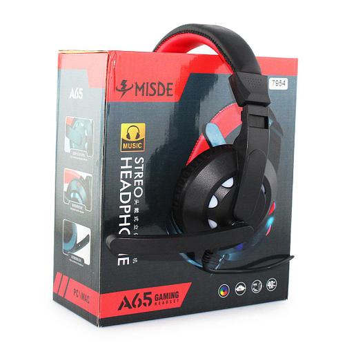 Headphone Gaming MISDE A65 Led Box,tai nghe chụp tại êm tai (Jack cắm 3.5mm)-tặng kèm lót chuột