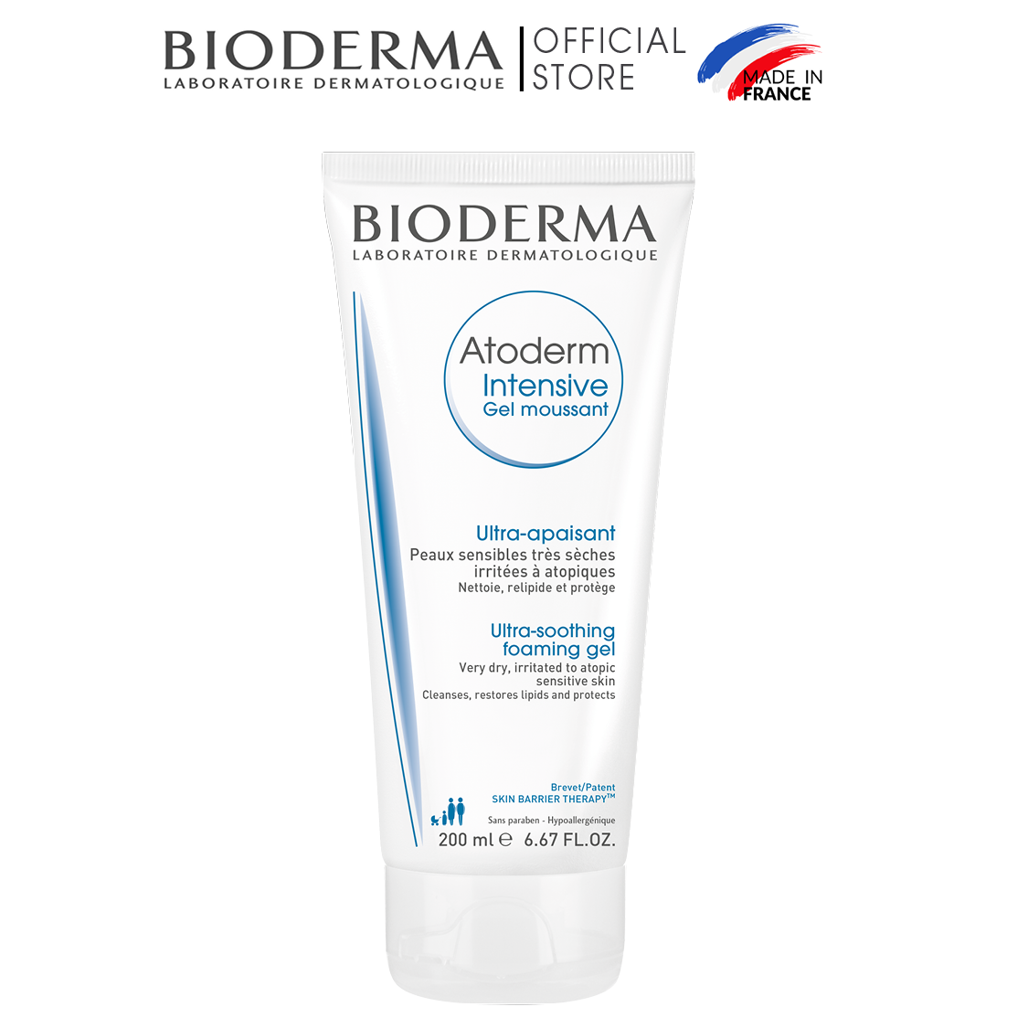 Gel làm sạch dịu nhẹ cho da rất khô và viêm da cơ địa Bioderma Atoderm Intensive Gel Moussant -...