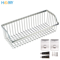 Kệ rổ đựng trái cây, chén bát Inox 304 dán tường gạch men – kèm keo Sealant Fix siêu dính – có 2 kích thước 30-40cm