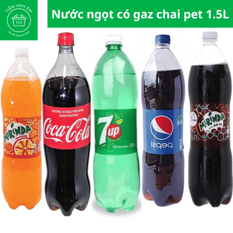 Nước ngọt có gaz Coca, Pepsi các loại chai pet 1.5L
