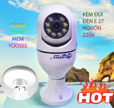 [SALE] Camera IP Wifi Yoosee 8 Led Xoay 360 Độ 1080P HK211 – kiểu bóng đèn sang trọng – có hỗ trợ led trợ sáng màu ban đêm (Trắng)- TOP CAMERA