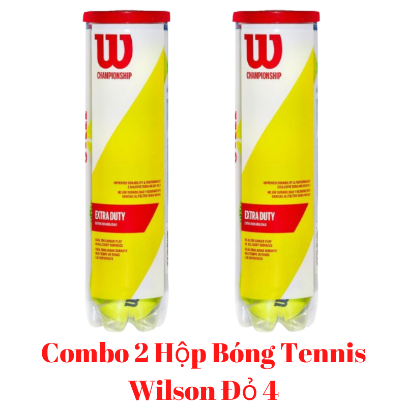 [HCM]Combo 2 Hộp Bóng Tennis Wilson Đỏ 1 Hộp 4 Trái