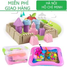 Bộ đồ chơi Cát động lực vi sinh tạo hình LÂU ĐÀI gồm: Hộp nhựa + 0,8kg Cát + Bể hơi + Đủ khuôn KamiHome vận chuyển