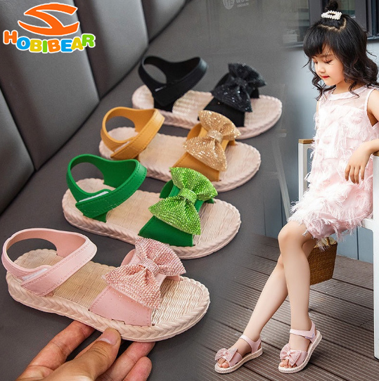 HOBIBEAR Xăng-đan Bé Gái TH, Giày Công Chúa Đế Bằng Phong Cách Hàn Quốc Mới Mùa Hè Giày Đi Biển...