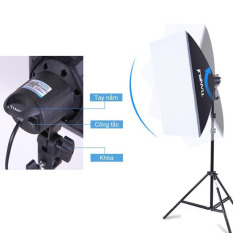 Bộ đèn studio TIANRUI chụp ảnh, quay phim,Livestream chuyên nghiệp, chân đèn cao 2m softbox 50x70cm