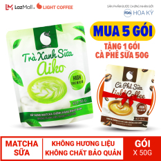 [MUA 5 GÓI TẶNG CÀ PHÊ SỮA] Bột trà xanh hòa tan sữa 3 in 1 Aiko Light Coffee thơm ngon, đặc biệt sử dụng 100% Matcha chính hãng Nhật Bản, không hương liệu – Gói 50g