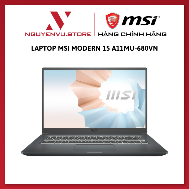Laptop MSI Modern 15 A11MU-680VN (i5-1155G7 | 8GB | 512GB | Intel Iris Xe Graphics | 15.6′ FHD | Win 10) – Hàng chính hãng