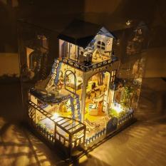 Mô hình nhà gỗ nhà búp bê Tình yêu với biển TYU DiyMiniture