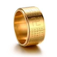 Nhẫn Bát Nhã Tâm Kinh Bằng Titan Đảm Bảo Không Đen, Không Rỉ, Sét Giá Hủy Diệt Tại Việt Nam Sản Xuất Thái Lan Màu Vàng