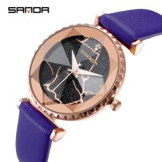 Đồng hồ nữ Sanda phiên bản dải ngân hà, đồng hồ chống nước,mặt kính cường lực chống xước, đường kính 36,dày 11mm, 3 quay chạy, mặt số đính đá, dây da cao cấp- Forest Watch Shop