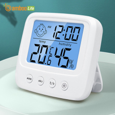 Nhiệt ẩm kế điện tử Bamboo Life 3 trong 1 máy đo nhiệt độ và độ ẩm phòng ngủ cho bé đa năng, tiện dụng