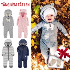 (CHỌN MẪU) Body nỉ có mũ (body liền nón) bé trai bé gái, body liền thân không tất, body cho bé, áo khoác