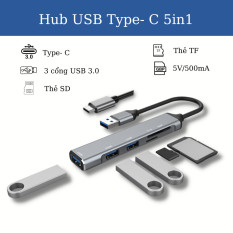 Bộ chia cổng USB và cổng type c 3.0 5 trong 1 bằng hợp kim nhôm tốc độ cao 3*USB 2.0 – Midder Home