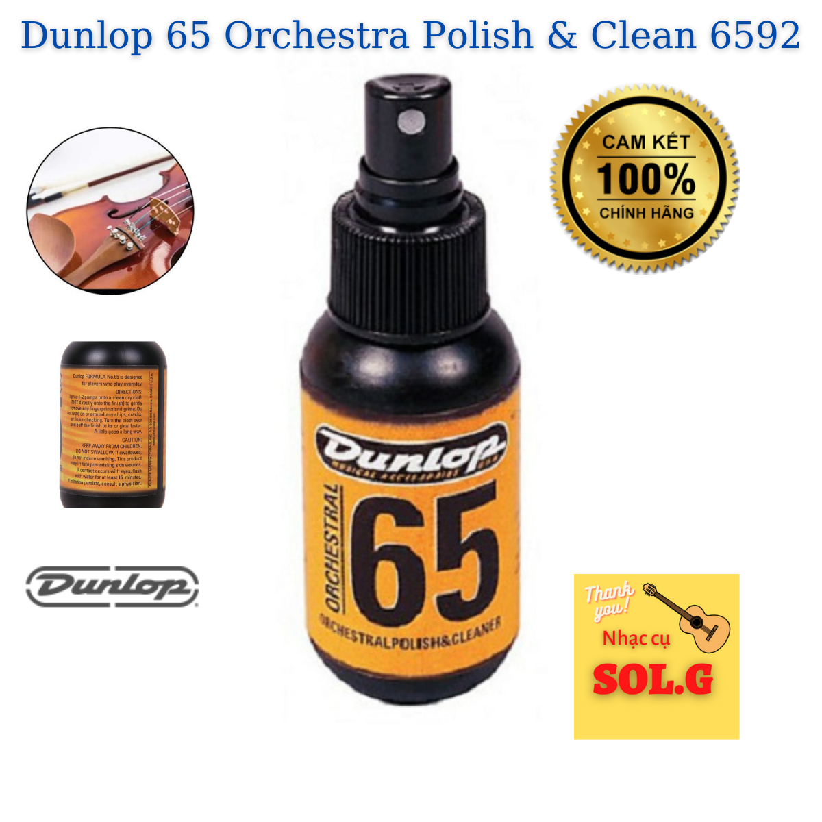 tops Dầu Lau Đàn Violin Dunlop 6592 ( Violin Viola Cello )