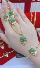 Set Dây Chuyền bông tai lắc tay nhẫn, Bộ Trang sức hồ ly 4 món cao Cấp 2 màu đá xanh và đá đỏ Namoo Jewelry